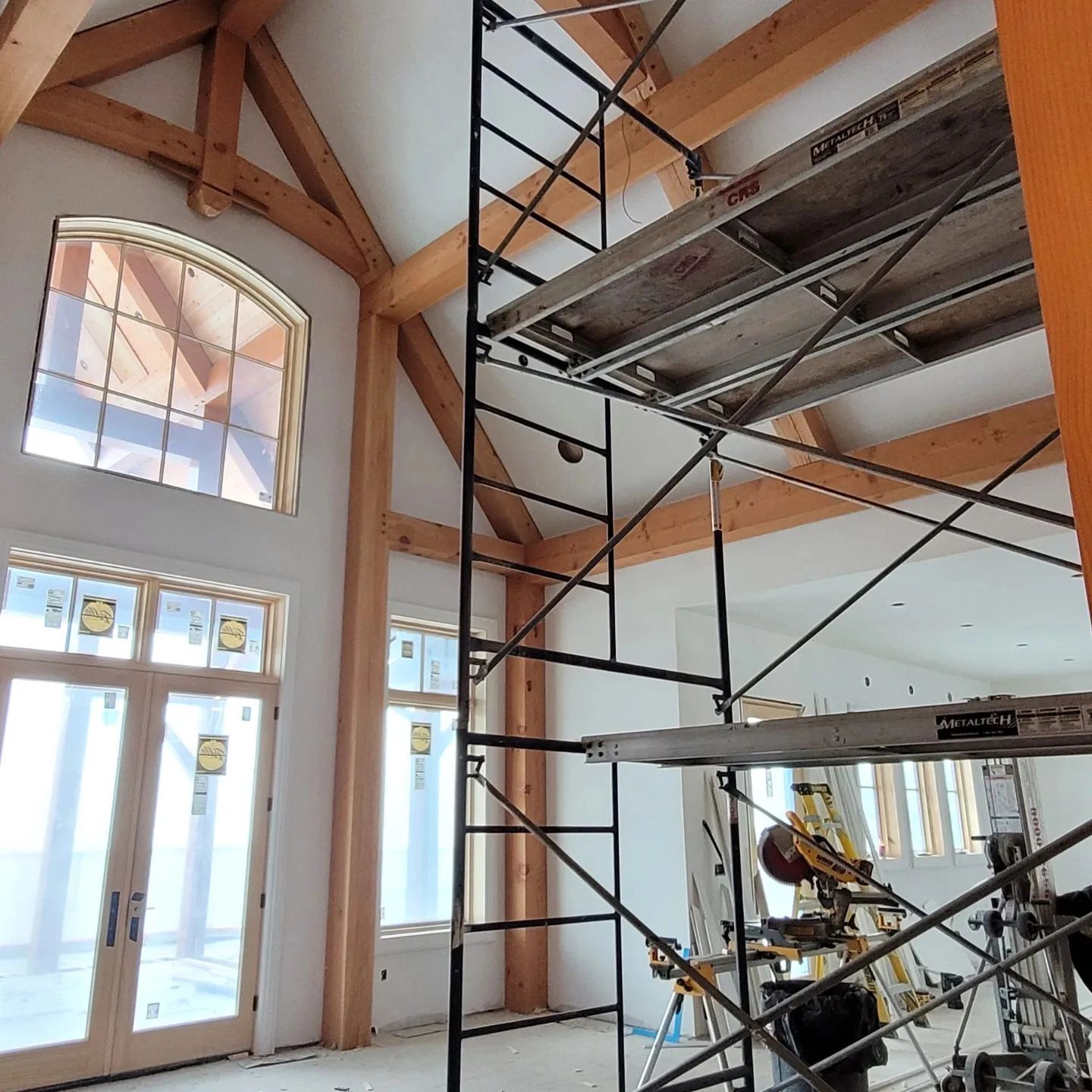 Interior renovation painting project — open-concept living space, Barrie Ontario